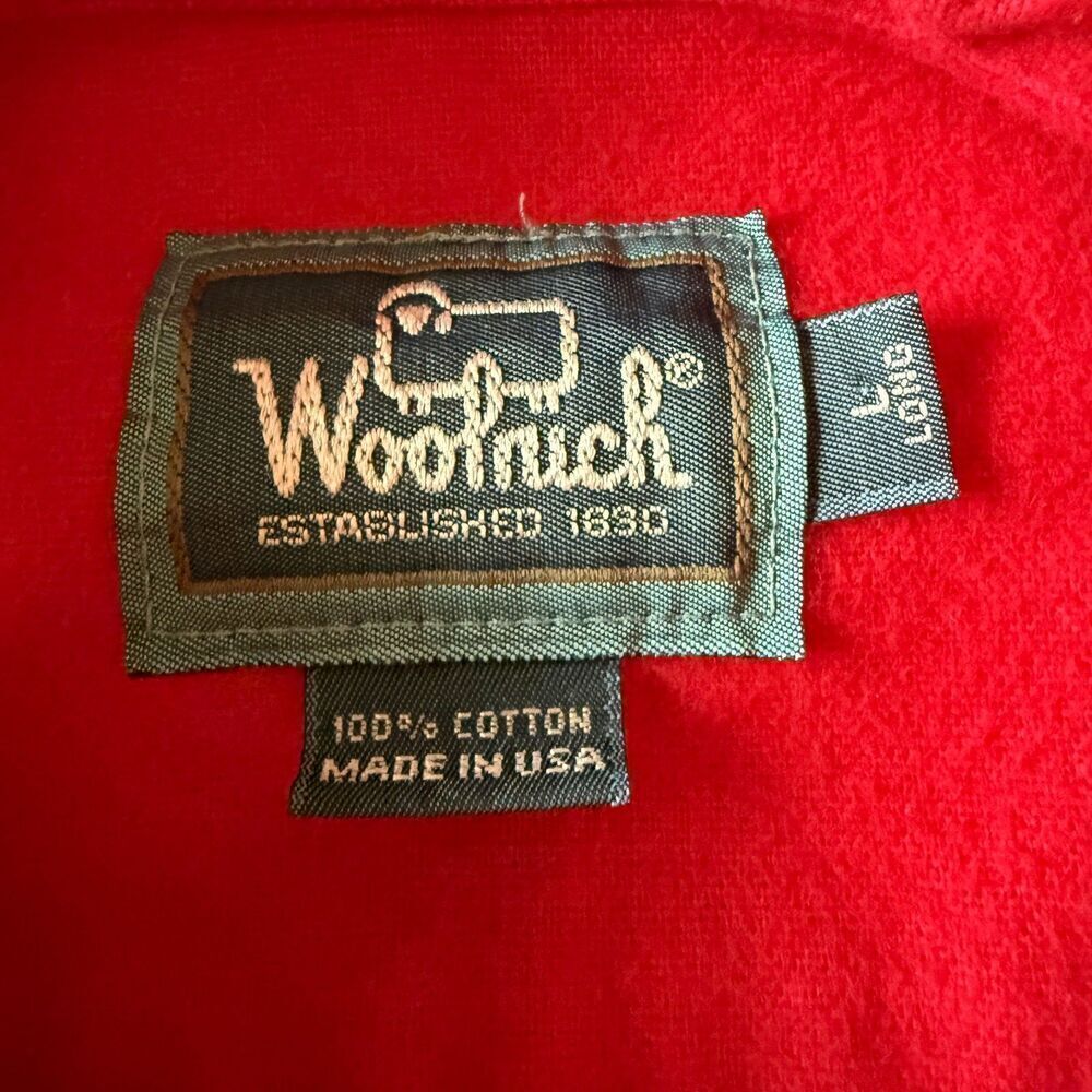 Vintage Woolrich Heavyweight 100% Cotton Flannel Men's Long Sleeve Shirt L Long - Picture 3 of 3